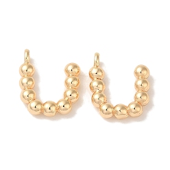 Настоящее золото 18K Латунные подвески, без кадмия, без никеля и без свинца, письмо амулеты, реальный 18 k позолоченный, 11x9x2 мм, отверстие : 1 мм
