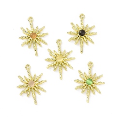 (52) Непрозрачная лаванда Подвески для кошачьего глаза из сплава, солнечные чары, золотые, разноцветные, 28.5x20.5x2.5 мм, отверстие : 1.6 мм