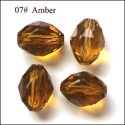 (932FM) Темно-синий аква-матовый с подкладкой Имитация Австрийские кристаллические шарики, класс AAA, граненые, овальные, темно-золотистые, 8x6 мм, отверстие : 0.7~0.9 мм