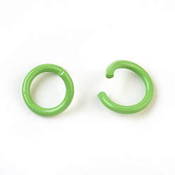 Lawn Green Iron Jump Rings, Open Jump Rings, Lawn Green, 17 Gauge, 8~8.5x1.2mm, Inner Diameter: 5~6mm