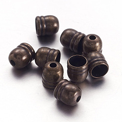 Red Copper Brass Cord Ends, Nickel Free, Red Copper, 6x5mm, Inner Diameter: 4mm, Hole: 1.5mm
