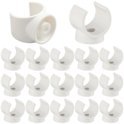 White PVC Plastic U-Hook Holder, Talon Clamps Pipe Support, White, 36x37x32mm, Hole: 6mm
