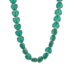 Зеленый Бусы в форме сердца из смоляного желе, с медными застежками, золотые, зелёные, 15.75 дюйм (40 см)