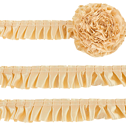 Золотистый 10m полиэстеровая оборка, для кукольной одежды, аксессуары к костюму лолиты, золотые, 1-5/8 дюйм (40 мм)