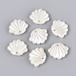 Кремово-белый Абс пластмассовые жемчужные подвески, формы раковины, кремово-белые, 15.5x19x4~4.5 мм, отверстие : 1.8 мм, Около 724 шт / 500 г