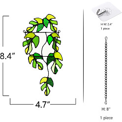 Зеленый Акриловая подвеска, лист, зелёные, Кулон : 240x110 мм