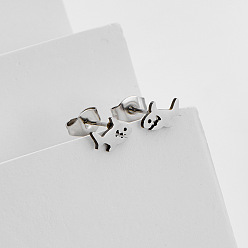 Нержавеющая Сталь Цвет 304 из нержавеющей стали серьги, акула, цвет нержавеющей стали, 8x5 мм