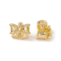 Real 18K Gold Plated Brass Beads, Long-Lasting Plated, Bowknot, Real 18K Gold Plated, 7.5x10x8mm, Hole: 2.5mm