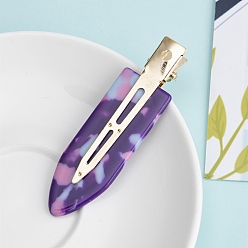 Индиго Заколки из кожи аллигатора из ацетата целлюлозы, аксессуары для волос для женщин и девочек, индиговые, 67x19 мм