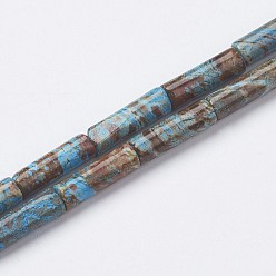 Натуральный Агат Природный агат бисер нитей, окрашенные, трубка, 13~14x3.5~5 мм, отверстие : 1 мм, около 29 шт / нитка, 15.1~15.7 дюйм (385~400 мм)