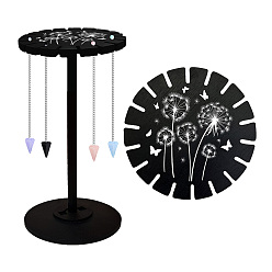 Цветок Деревянный руль, деревянная витрина, черный держатель подставка, стеллаж для хранения маятников в деревенском стиле, ведьма, одуванчик, колеса: 120x8 мм, 2 шт, шпилька: 288x12мм, 1 PC
