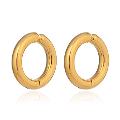 Золотой 304 серьги-клипсы с кольцами из нержавеющей стали, золотые, 10x3 мм