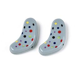 Темно-Серый Печатные непрозрачные бусины из смолы, носки, темно-серый, 27x19x6 мм, отверстие : 1.4 мм