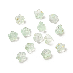 Аква Прозрачные стеклянные бусины, бусины в форме колокольчика, петуния, с блеском порошок, градиент цвета, вода, 10x10.5x8 мм, отверстие : 1.2 мм, 1526 шт / 1000 г