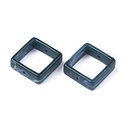 Dark Slate Gray Acrylic Bead Frame, Imitation Gemstone Style, Rectangle, Dark Slate Gray, 28x27x9.5mm, Hole: 1.5mm, about 160pcs/500g