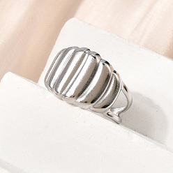Нержавеющая Сталь Цвет 304 открытые кольца манжеты из нержавеющей стали, цвет нержавеющей стали, 13 мм, размер США 7 1/4 (17.5 мм)