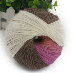 Разноцветный Шерстяная нить градиентного цвета, секционная окрашенная исландская шерстяная нить, мягкий и теплый, для шали-шарфа ручной вязки, красочный, 2 мм