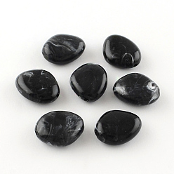 Black Imitation Gemstone Acrylic Beads, Black, 30.5x25x11mm, Hole: 3mm, about 88pcs/500g
