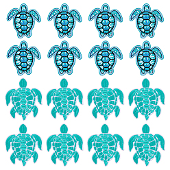 Tortoise 16 шт 2 стиль полиэстер компьютерная вышивка приклеивание/пришивание заплатки, аппликация, черепаха, 75x64x1 мм и 60x58x1.3 мм, 8 шт / стиль