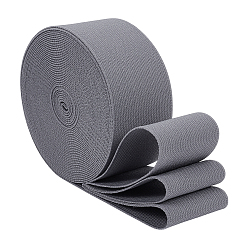 Серый 8m полиэстер эластичная широкая лента, плоский, аксессуары для одежды, серые, 2 дюйм (50 мм), около 8.75 ярдов (8 м) / рулон