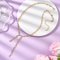 Золотой Латунные овальные звенья лариата для женщин, золотые, 18.19 дюйм (46.2 см)