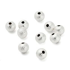 Серебро Круглых бусин латунные, долговечный, стойки покрытие, без свинца и без кадмия, серебряные, 6x5.5 мм, отверстие : 1.6 мм