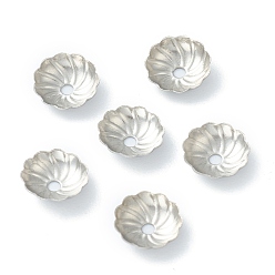 Нержавеющая Сталь Цвет Не тускнеет 304 колпачки из нержавеющей стали, безлепестковый, цветок, цвет нержавеющей стали, 7.2x2 мм, отверстие : 1.2 мм