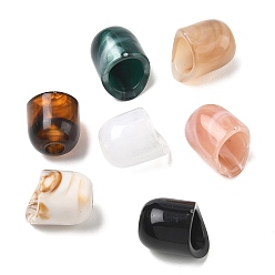 Mixed Color Iregular Acrylic European Beads, Barrel Imitation Gemstone Large Hole Beads, for Braided Jewelry Hair Decoration Cord Caps, Mixed Color, 18x14mm, Hole: 5mm
