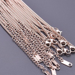 Розовое Золото 2.2мм 304 ожерелья из витой цепи из нержавеющей стали, розовое золото 