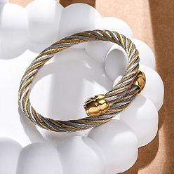 Золотой & Цвет Нержавеющей Стали 304 браслеты из нержавеющей стали для женщин, ионное покрытие (ip), золотые и нержавеющая сталь цвет, 3/4 дюйм (1.75 см), внутренний диаметр: 2-1/8x2-1/4 дюйм (5.5x5.55 см)