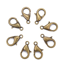 Antique Bronze Zinc Alloy Lobster Claw Clasps, Parrot Trigger Clasps, Cadmium Free & Nickel Free & Lead Free, Antique Bronze, 12x6mm, Hole: 1.2mm