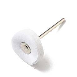 Белый Многофункциональные тканевые насадки с плоской круглой головкой, принадлежности для шлифовки и полировки на оправке, с железной осью, для металла, нефрит, стекло, ювелирные изделия, белые, 4.15x0.2 см