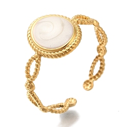 Золотой 304 из нержавеющей стали Манжета кольца для женщин, золотые, регулируемый, 11.5 мм