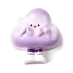 Гриб Сиреневые милые кабошоны из непрозрачной смолы, гриб, 24x22.5x11 мм