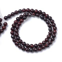 Bloodstone Natural Bloodstone Beads Strands, Heliotrope Stone Beads, Round, 6mm, Hole: 1mm, about 60~63pcs/strand, 15.7 inch