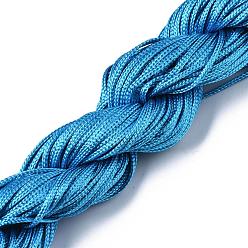 Dodger Blue Nylon Thread, Nylon Jewelry Cord for Custom Woven Bracelets Making, Dodger Blue, 1mm, about 26.24 yards(24m)/bundle, 10bundles/bag, about 262.46 yards(240m)/bag