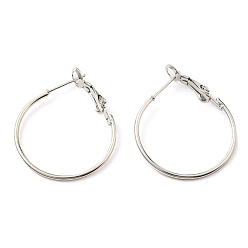 Платина Железные серьги-кольца Huggie, платина, 22 датчик, 25x1.2 мм, штифты : 0.6 мм