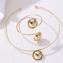 Золотой Комплекты из цинкового сплава: чокер и браслет-манжета, золотые, внутренний диаметр: 135 мм и 62 мм