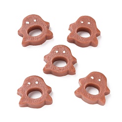 Sienna Halloween Opaque Resin Cabochons, Ghost, Sienna, 20x21x6mm