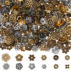 (52) Непрозрачная лаванда 360шт 12 стили колпачки из сплава в тибетском стиле, цветок, разноцветные, 7~12.5x2~3.5 мм, отверстие : 1~2 мм, 30 шт / стиль