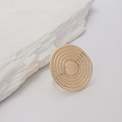 Золотой Классические кольца из цинкового сплава для женщин, плоско-круглые, золотые, внутренний диаметр: 35 мм