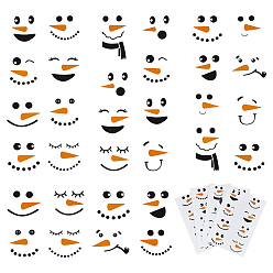 Mixed Shapes Декоративные наклейки из ПВХ, снеговик, разнообразные, 300x198x0.2 мм, 4 шт / комплект