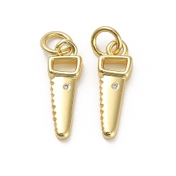 Настоящее золото 18K Латунные микро проложить кубического циркония подвески, режущая пила, долговечный, стойки покрытие, без свинца и без кадмия, ионное покрытие (ip), с целью перехода в кольце, реальный 18 k позолоченный, 15.5x5.5x2.5 мм