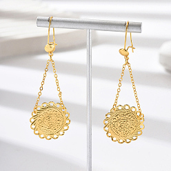 Золотой Серьги-подвески из монетного сплава, золотые, 70x25 мм