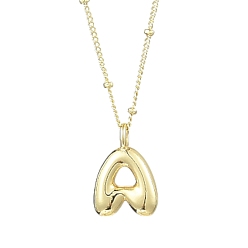 Letter A 1латунные подвески с буквами в виде букв, ожерелье из воздушных шаров и букв, реальный 18 k позолоченный, буква a, 17.52 дюйм (44.5 см)
