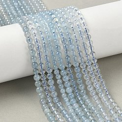 Аквамарин Природные Аквамарин бисер нитей, круглые, 5 мм, отверстие : 0.6 мм, около 80 шт / нитка, 15.35 дюйм (39 см)