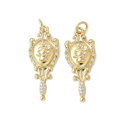 Настоящее золото 18K Латунные микро проложить кубического циркония подвески, зеркальные прелести, стойки покрытие, долговечный, без кадмия и без свинца, с целью перехода в кольце, реальный 18 k позолоченный, 28.5x11x3.5 мм, отверстие : 3.5 мм