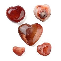 Red Agate Натуральный красный агат сердце любовь целебные камни, Подарок для медитации на баланс энергии Рейки, 20~50x26~53x9~23 мм