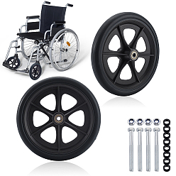 Черный Переднее колесо Hepe с железным подшипником, аксессуары для инвалидных колясок, чёрные, 190x47 мм