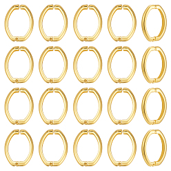 Золотой 20шт. латунные застежки-крутилки, без кадмия и без свинца, стойки покрытие, овальные, золотые, 27x20x4 мм